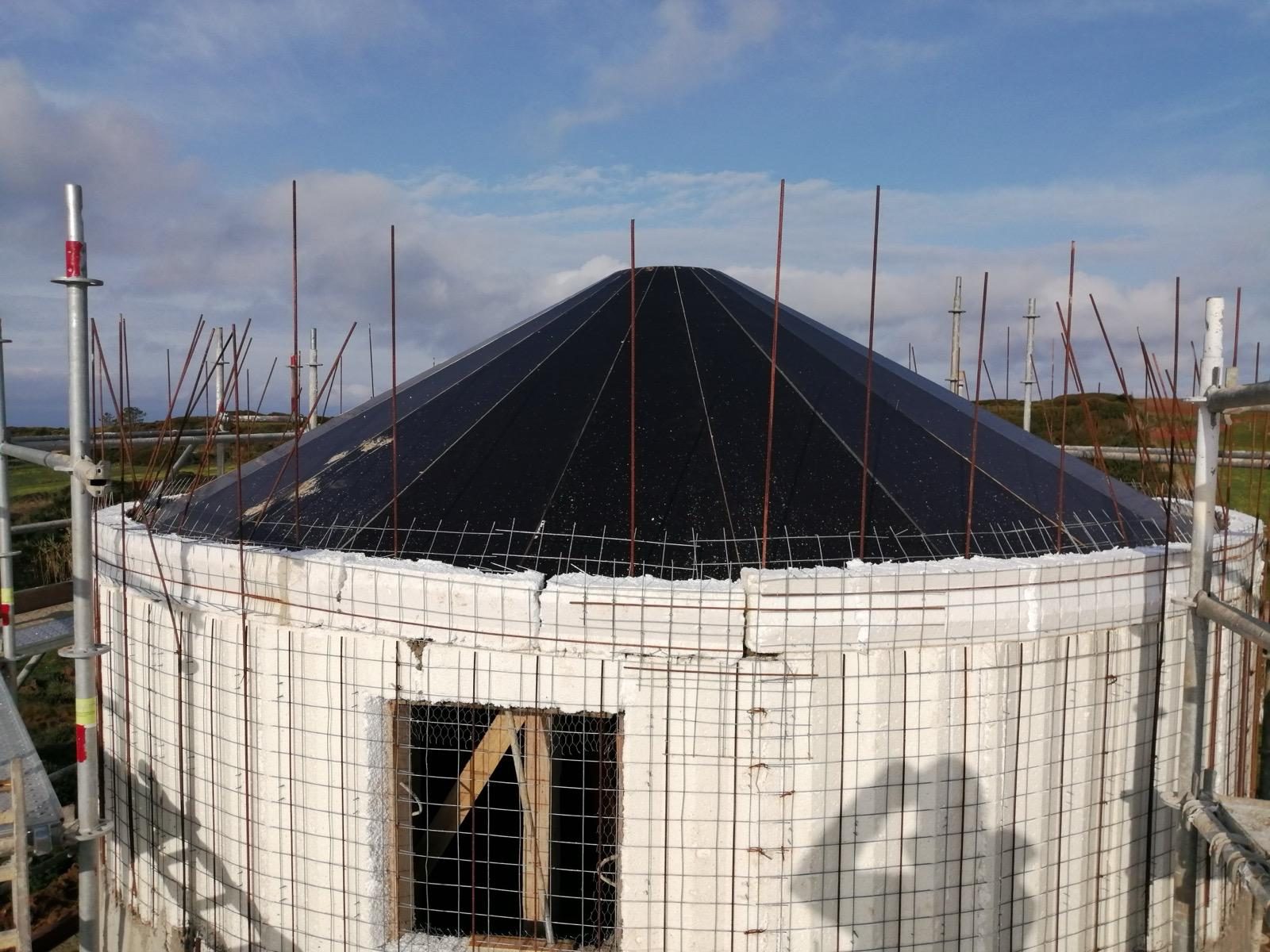 Obra civil · construção de planta circular