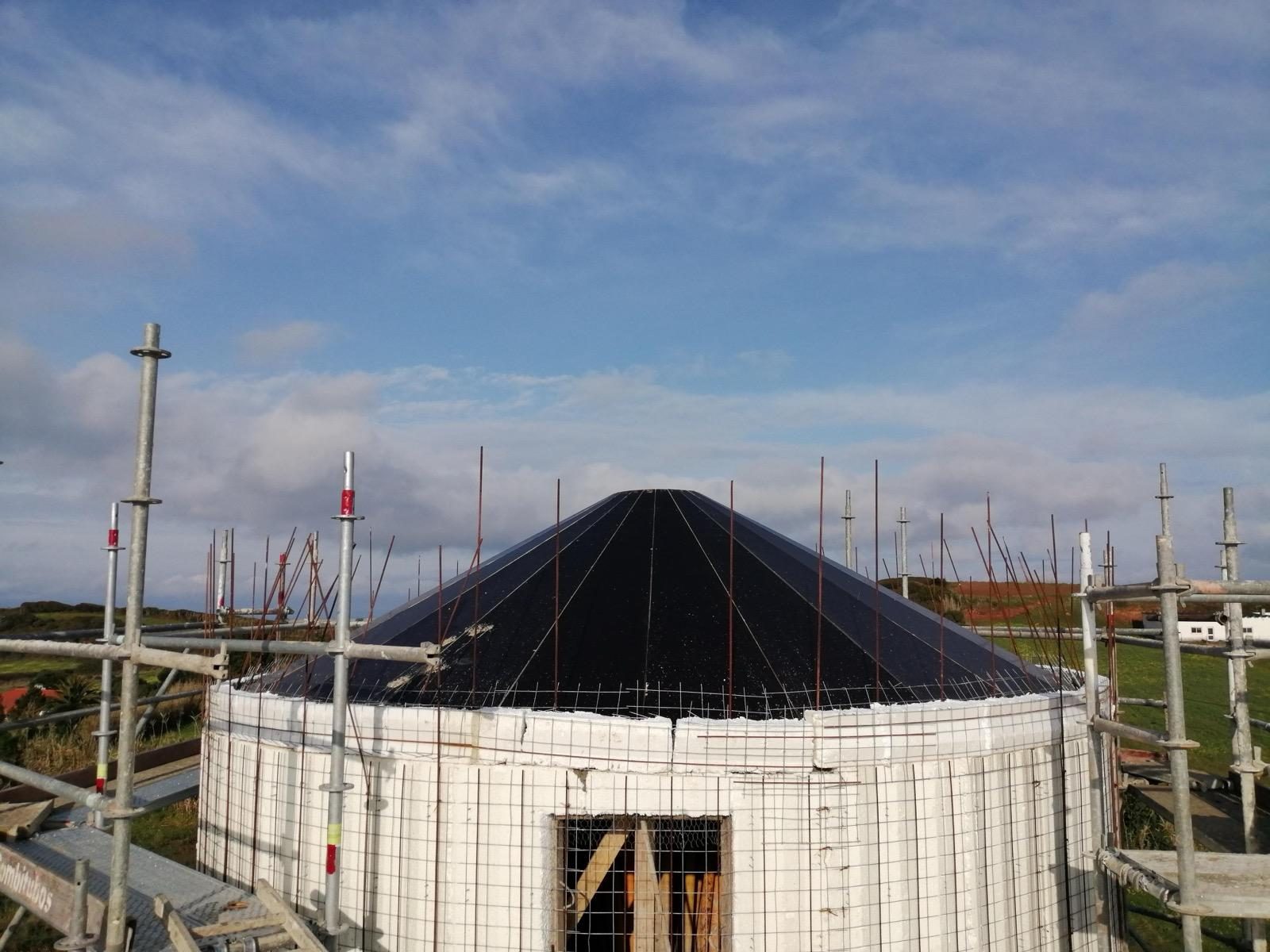 Obra civil · construção de planta circular